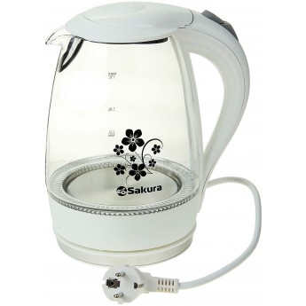 Чайник электрический SAKURA SA-2710W 1.7 л белый, прозрачный