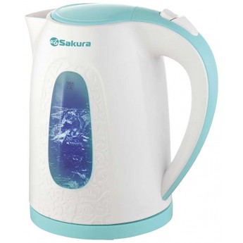 Чайник электрический SAKURA SA-2345WBL 2 л белый, голубой