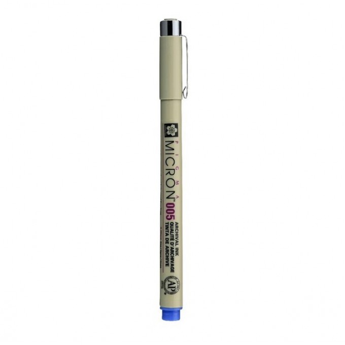 Ручка капиллярная SAKURA Pigma Micron 0.2 мм цвет чернил: синий 100030582863