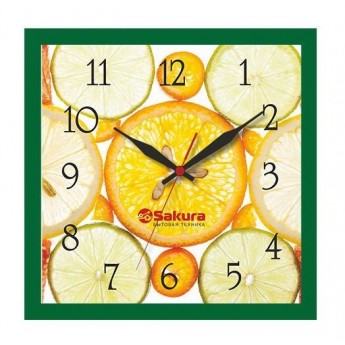 Часы настенные SAKURA ПЕ-А3.1 Цитрусы зелен