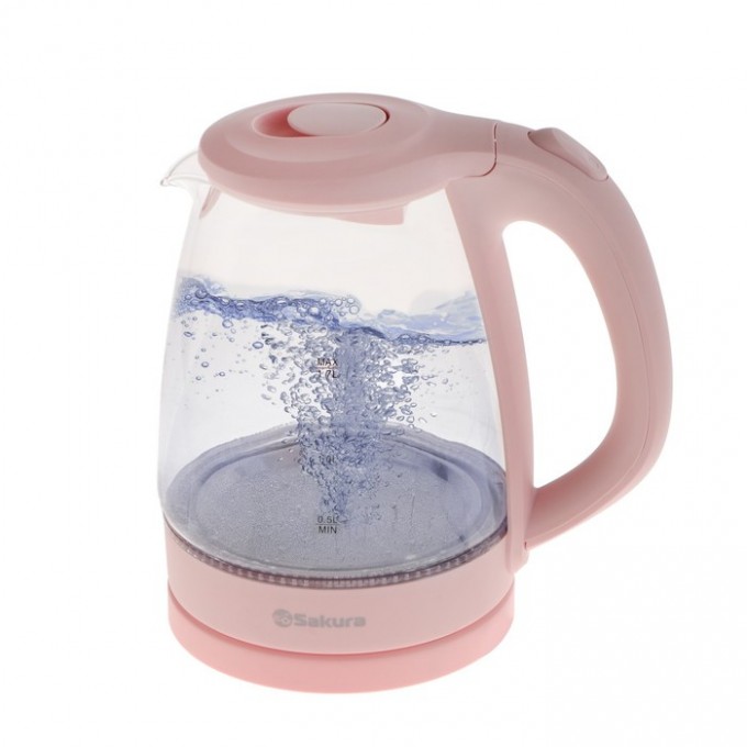Чайник электрический SAKURA SA-2733BG 1.7 л розовый, прозрачный 100048396767