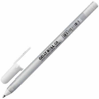 Ручка гелевая БЕЛАЯ SAKURA (Япония) Gelly Roll узел 08 мм линия письма 04 мм XPGB#50