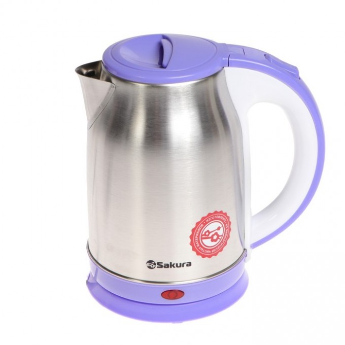 Чайник электрический SAKURA SA-2147P 1.8 л серебристый, фиолетовый 3979563
