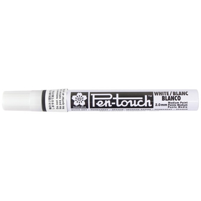 Маркер SAKURA Pen-Touch 2 мм белый 42500