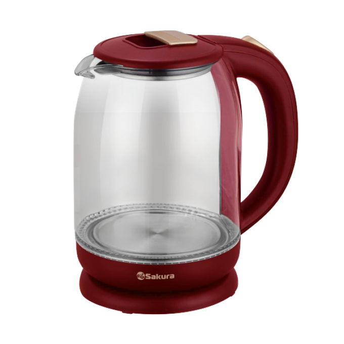 Чайник электрический SAKURA SA-2709R 1.8 л красный, прозрачный P00001133