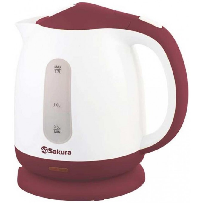 Чайник электрический SAKURA 1.7 л белый, красный SA-2344WR