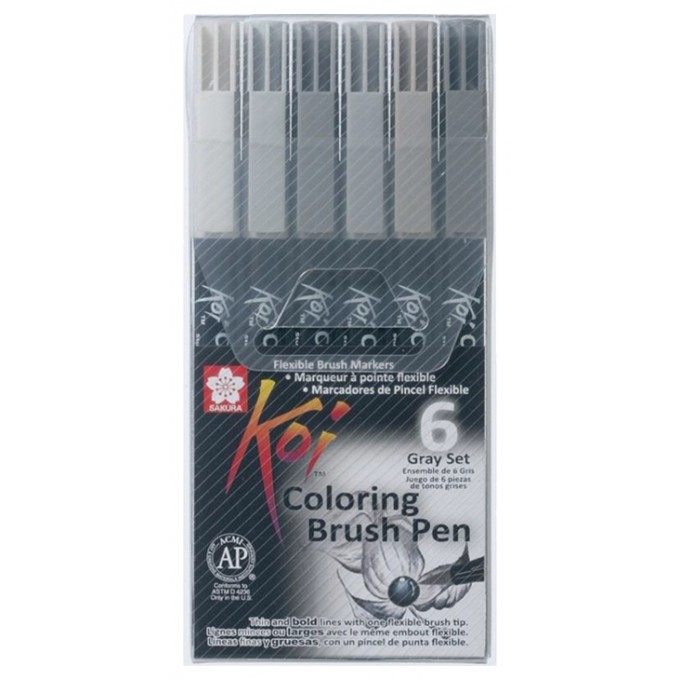 Набор маркеров SAKURA Koi Gray Set 6 шт серый XBR-6