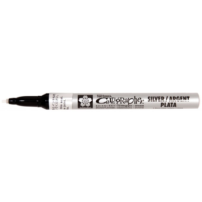 Маркер SAKURA Pen-Touch Calligrapher 1,8 мм серебряный серебристый XPSK-C#53