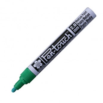 Маркер промышленный SAKURA Pen-Touch 2мм зеленый алюминий 12шт